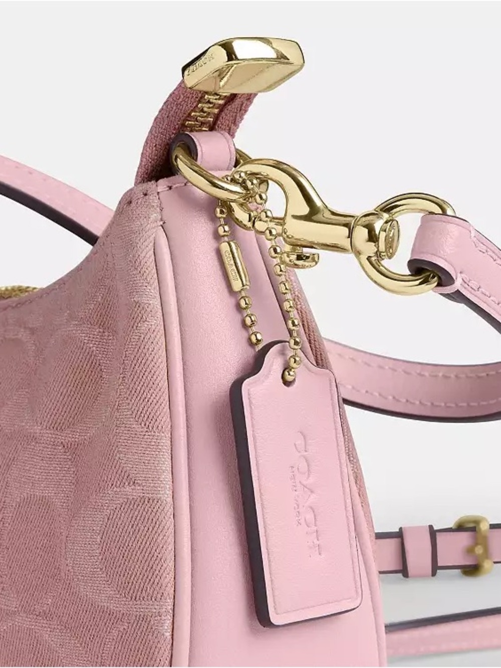 Coach Teri Mini Bag In Light Pink Signature Denim NWT - Picture 6 of 11